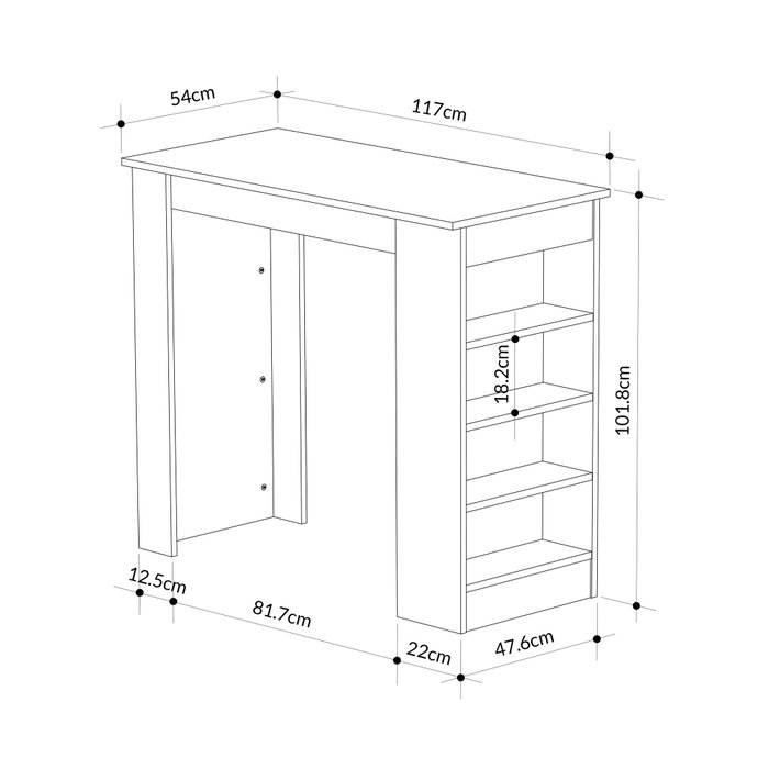 Hanah Home Swallow - Bendir Mesa de Bar Blanca